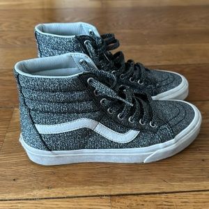 Silver Glitter High-Top Vans